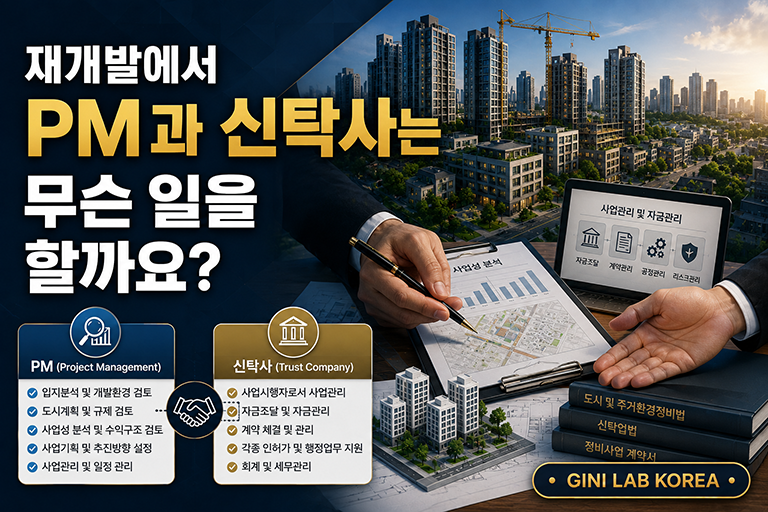 재개발에서 PM과 신탁사는 무슨 일을 할까요?